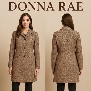 Donna Rae Brown & Tan Coat Sz. 8